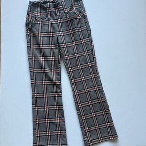 Liverpool Black Cinnamon Tartan Plaid Print Stella Kick Flare Pants Size 2/26